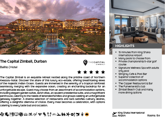 A brochure for the Capital Zimbabwe hotel. Description generated by AI