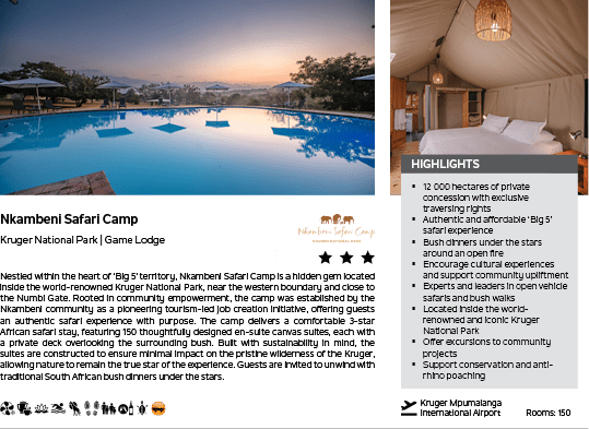 A brochure for a safari camp. Description generated by AI
