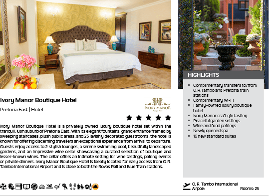 A hotel advertisement with a picture of a bed and a potted plant. Description generated by AI