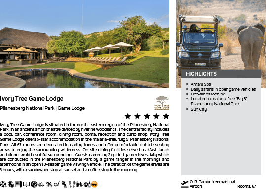 A brochure for the Tilogy Game Lodge features a picture of a truck and a person on the back. The brochure also includes information about the lodge, such as the number of rooms and the location. AI generated content