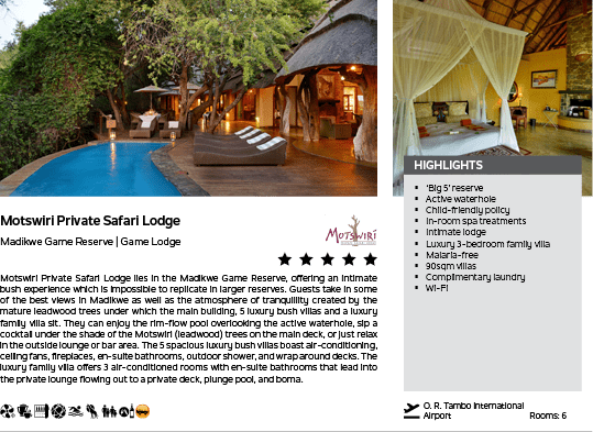 A brochure for a safari lodge. Description generated by AI