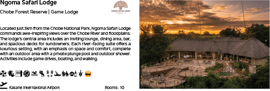 A picture of a lodge with a sunset in the background. Description generated by AI