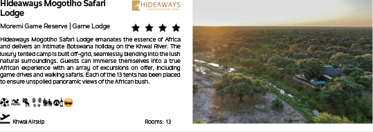 A picture of a safari lodge with a sunset in the background. Description generated by AI