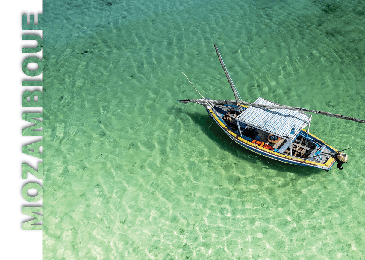 A small boat is floating on the water. Description generated by AI