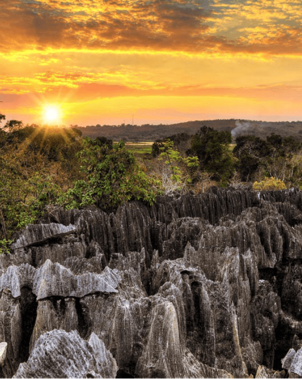 Beautiful HDR view on the unique geography at the Tsingy de Bemaraha Strict Nature Reserve in Madagascar