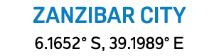zanzibar city 6.1652° S, 39.1989° E 