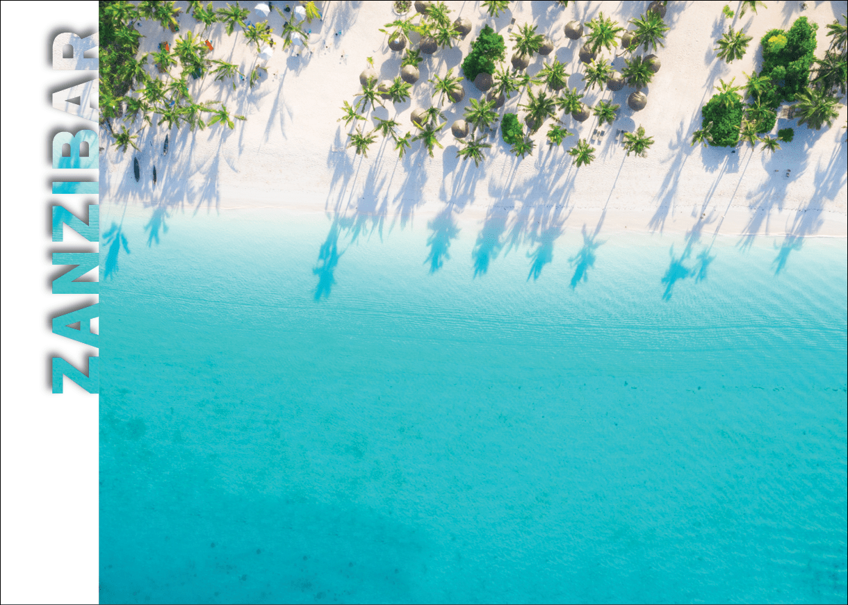 A beautiful blue ocean with palm trees in the background. Description generated by AI