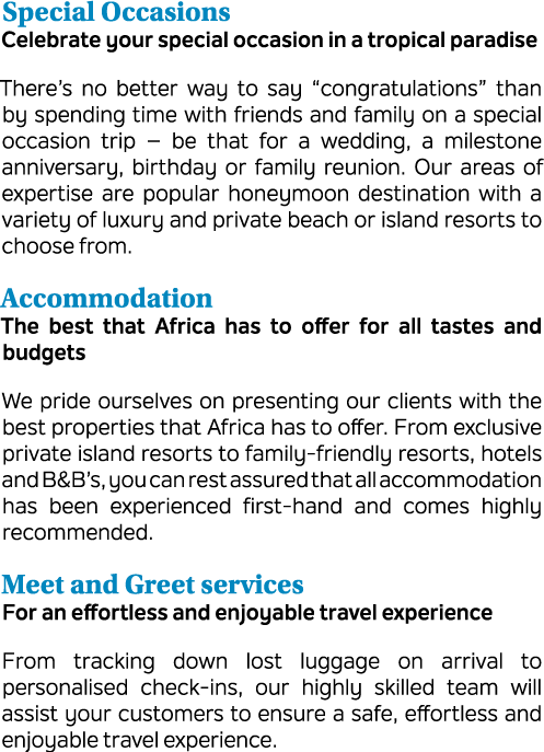 Special Occasions Celebrate your special occasion in a tropical paradise There’s no better way to say “congratulation...